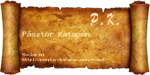 Pásztor Katapán névjegykártya